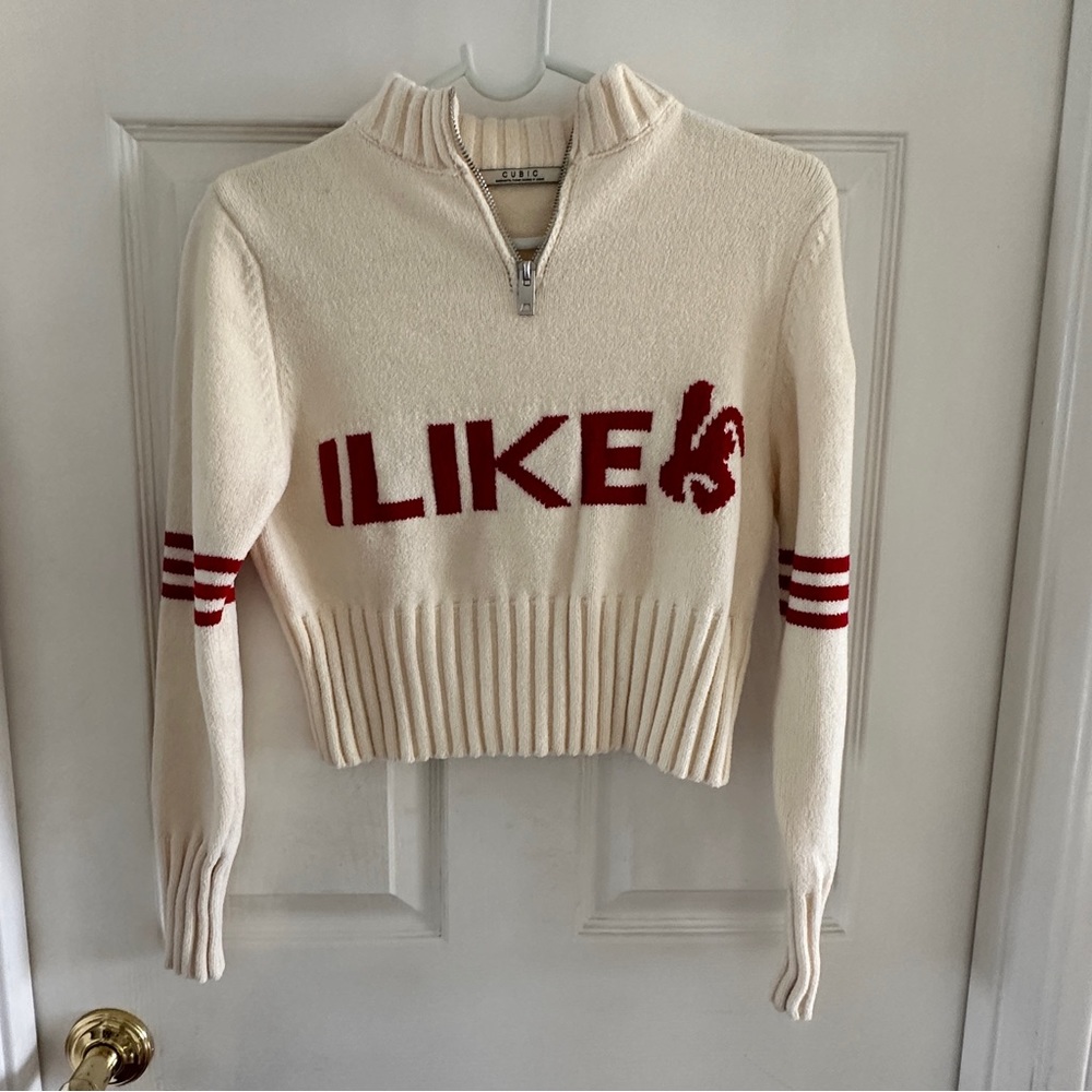 Cubic cropped cream sweater